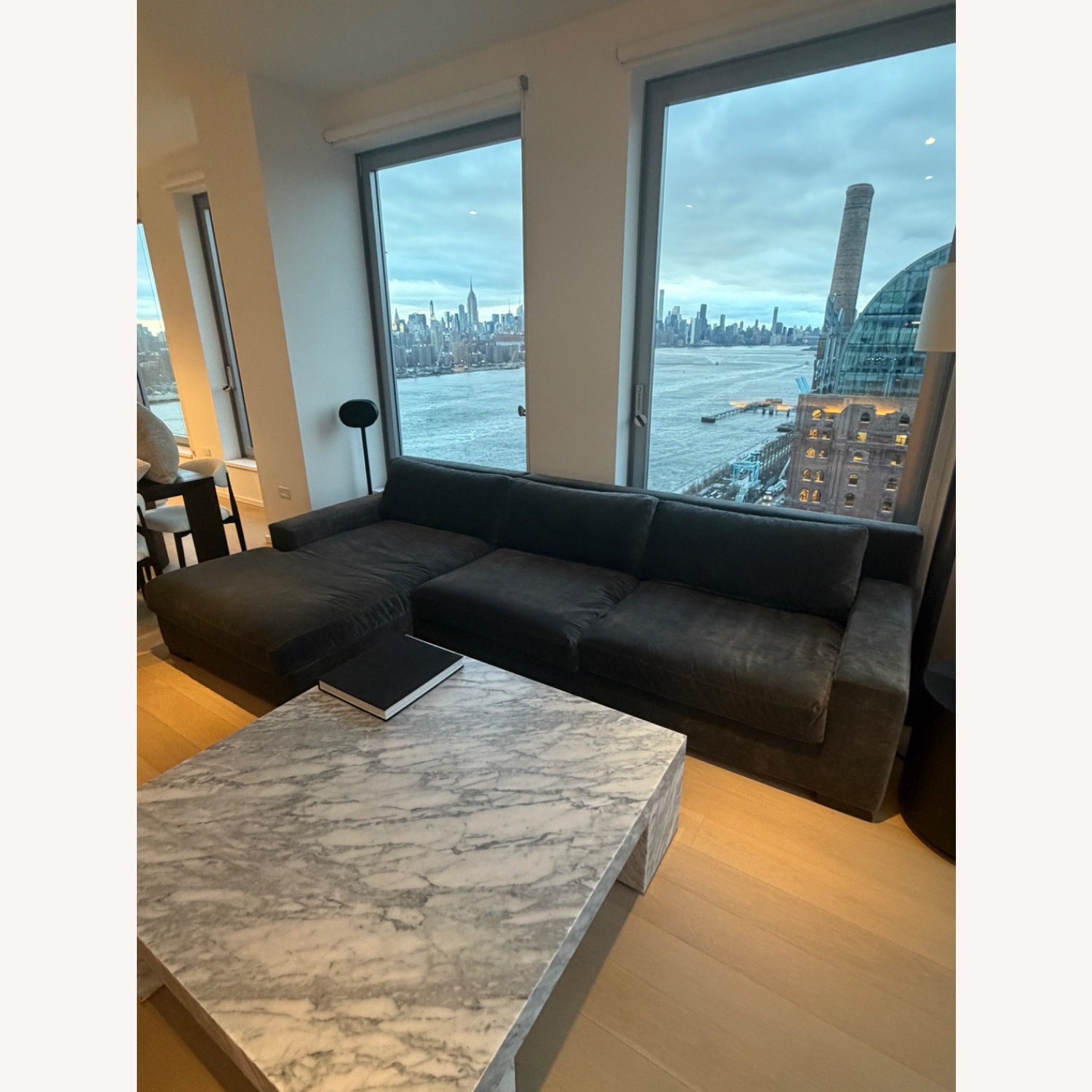 Midnight Lustrous Velvet RH Sectional  - image-1