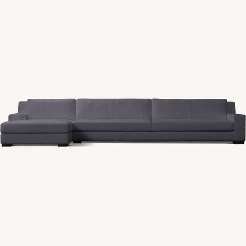 Used Midnight Lustrous Velvet RH Sectional  for sale on AptDeco