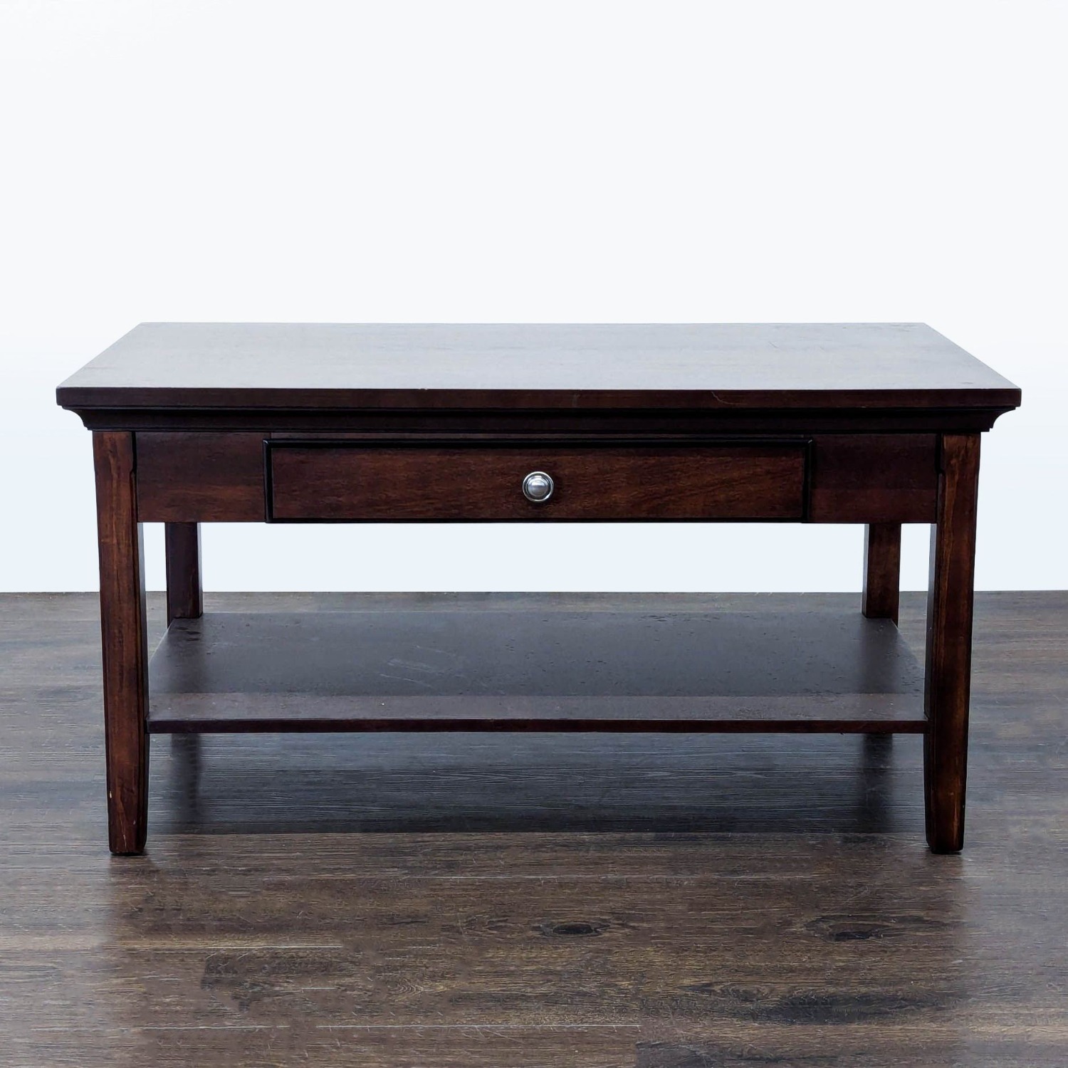 Wood One Drawer Coffee Table with Shelf - image-2