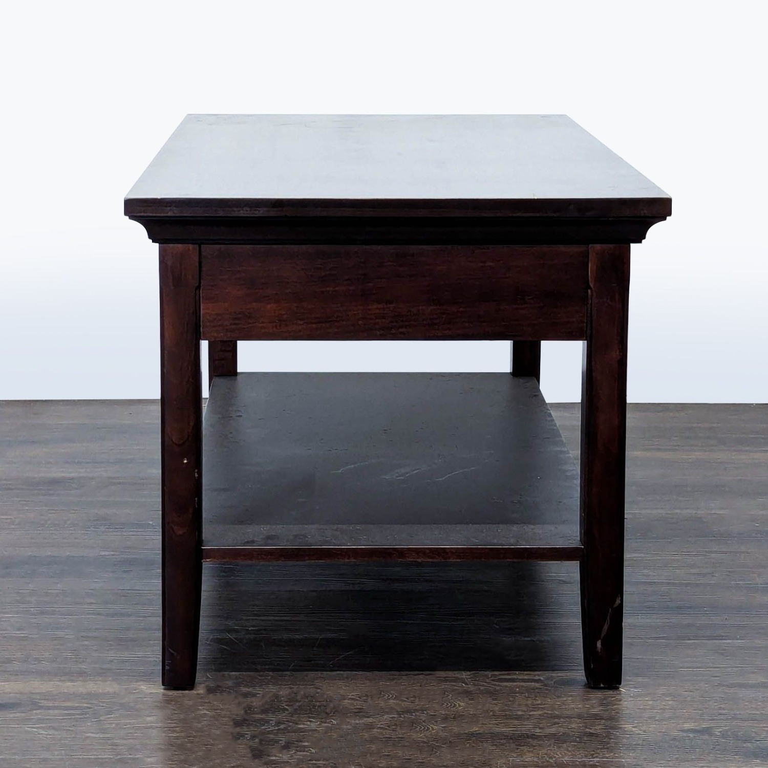 Wood One Drawer Coffee Table with Shelf - image-5