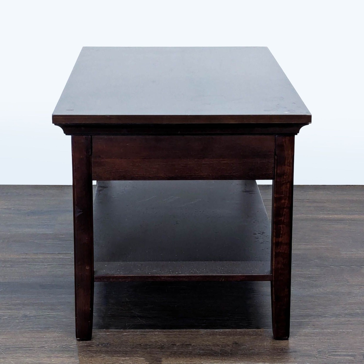 Wood One Drawer Coffee Table with Shelf - image-7