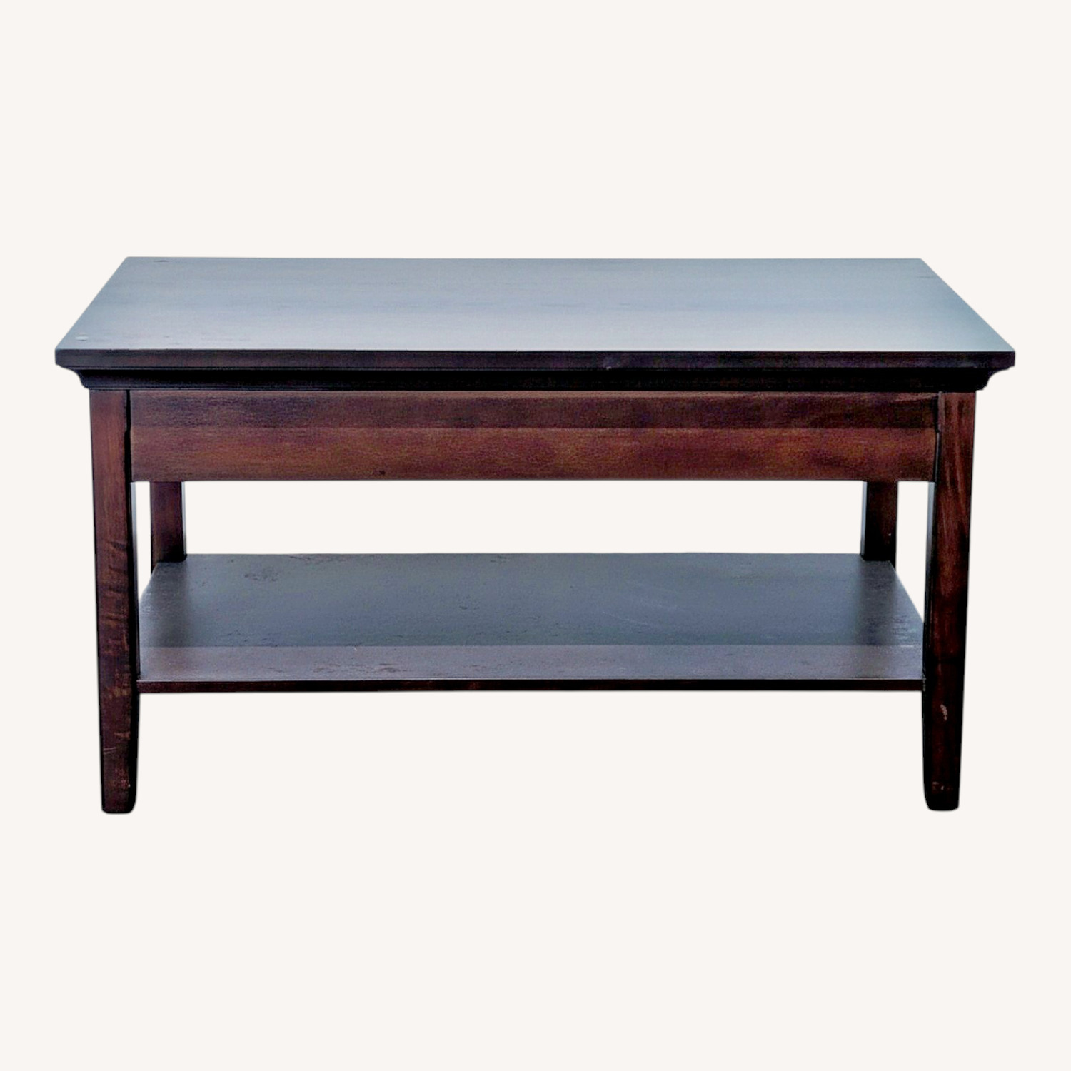 Wood One Drawer Coffee Table with Shelf - image-0