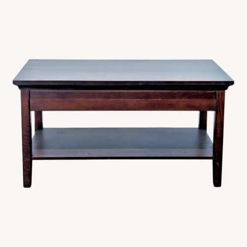 Used Wood One Drawer Coffee Table with Shelf	 for sale on AptDeco
