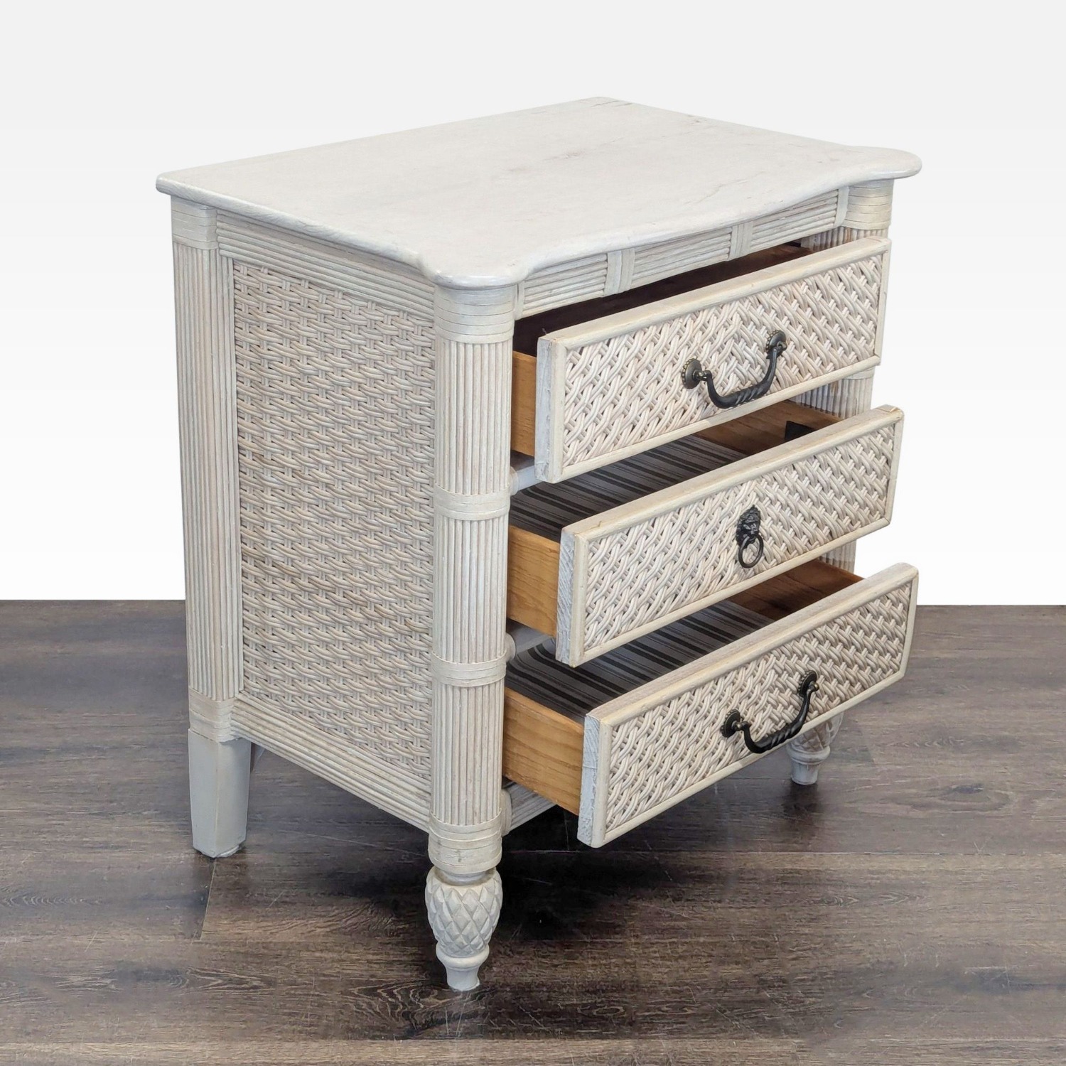 Vintage Lexington Furniture Three Drawer Batchlor Nightstand - image-4