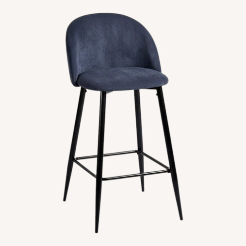 Used Counter Height Bar Stool Set of 2 Denim/Navy Blue for sale on AptDeco