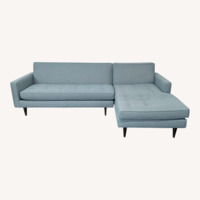 Room & Board Reese Modern Blue Sectional Sofa