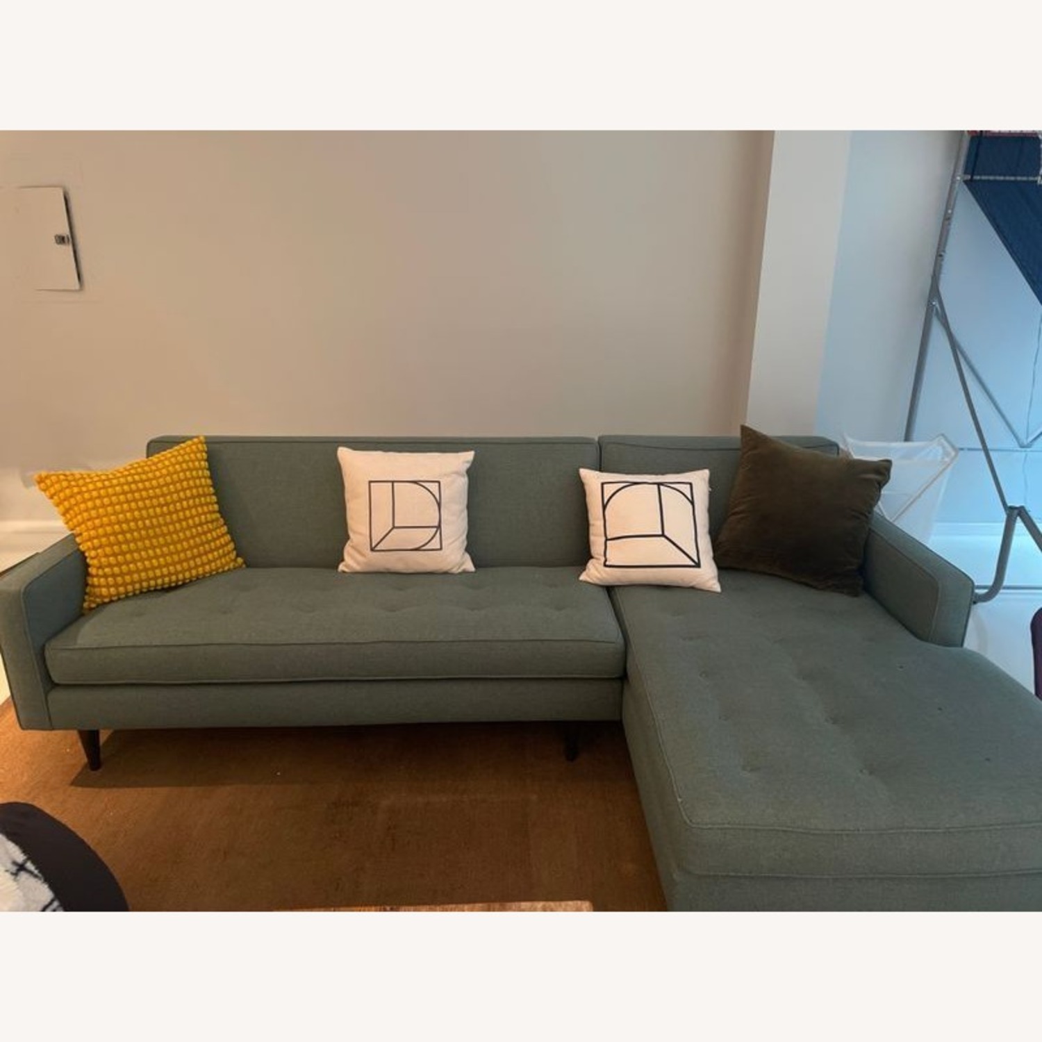 Room & Board Reese Modern Blue Sectional Sofa - image-1