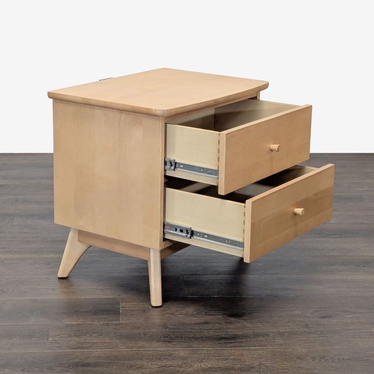 Two Drawer Mid-Century Nightstand - image-3