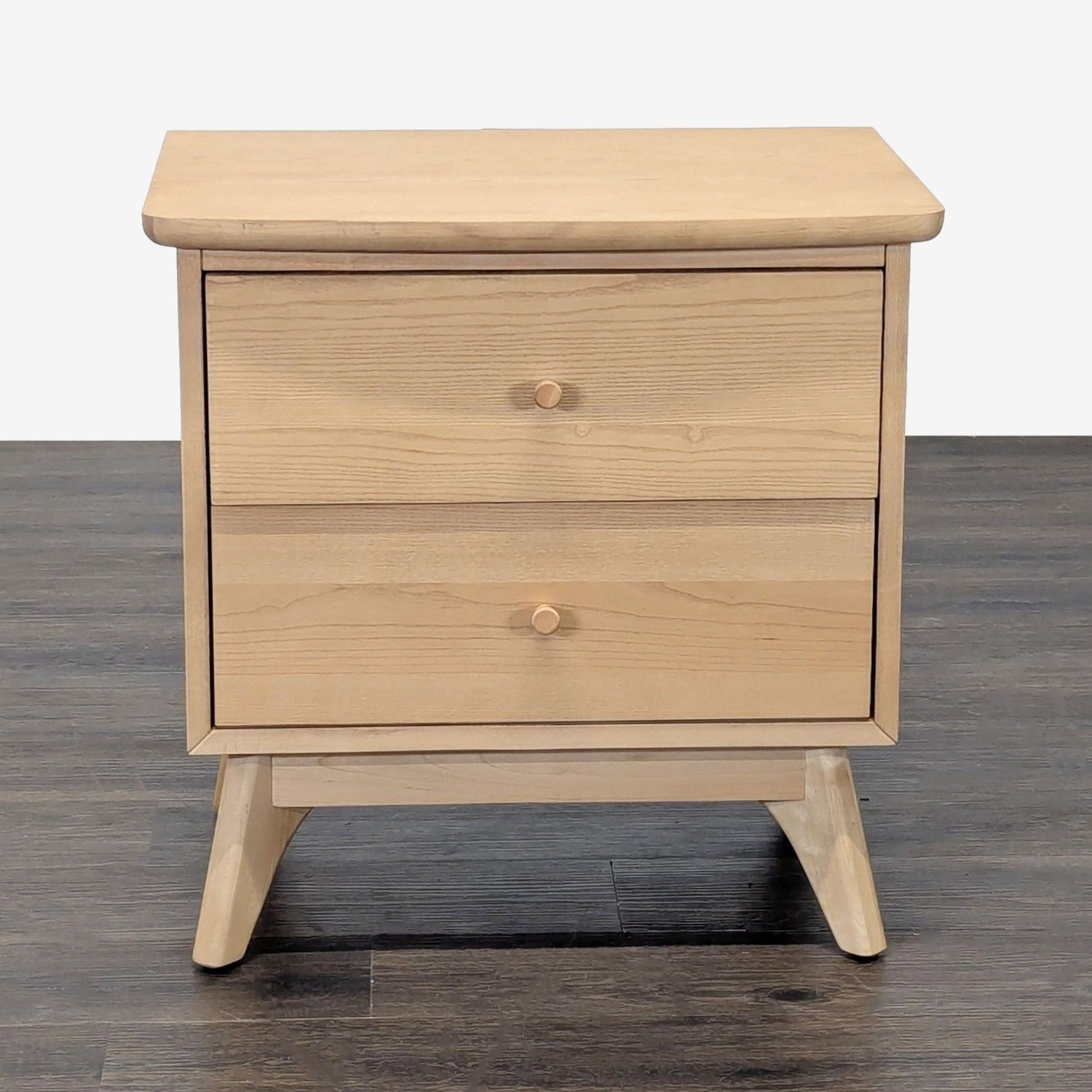 Two Drawer Mid-Century Nightstand - image-1