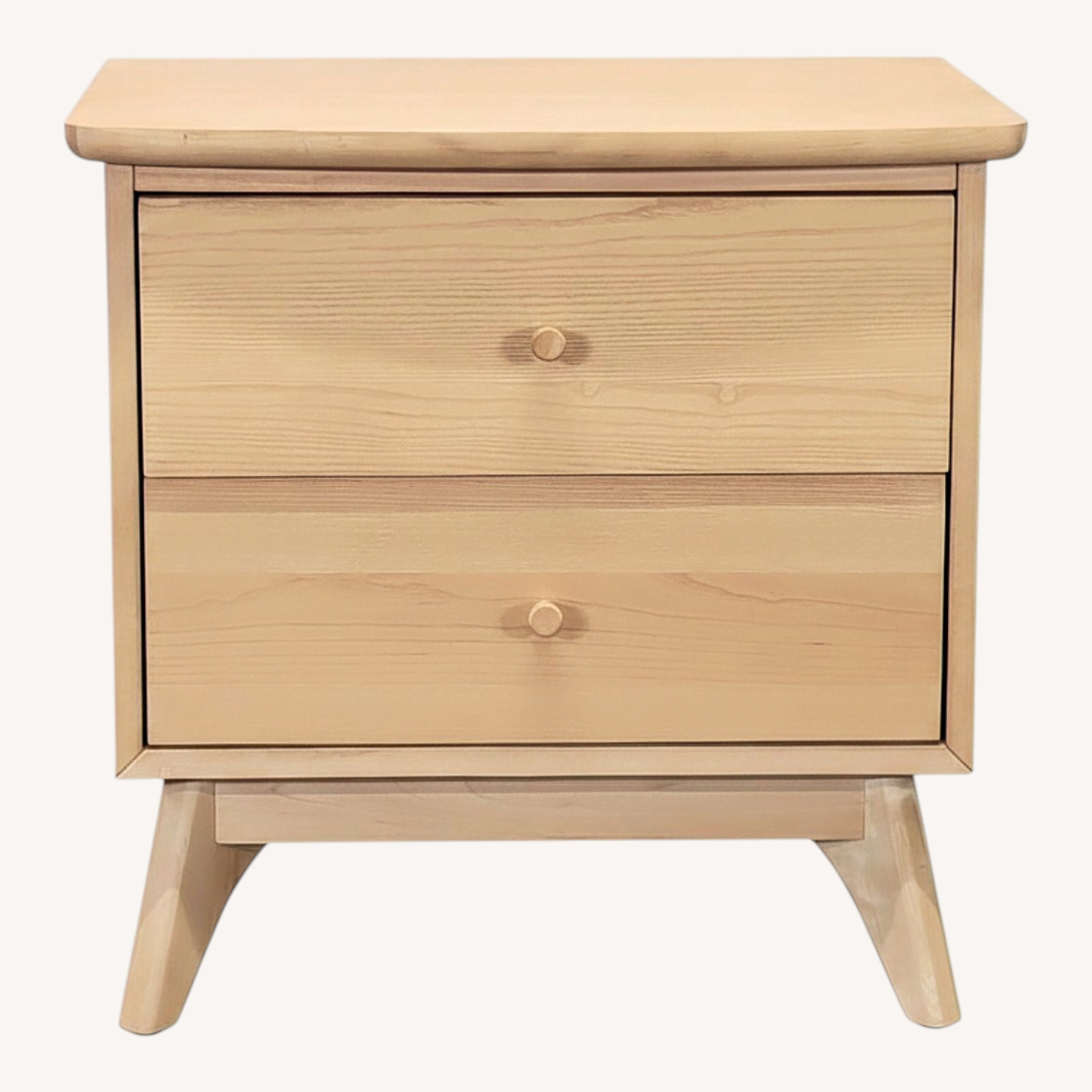 Two Drawer Mid-Century Nightstand - image-0