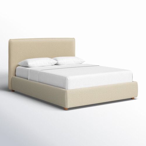 Used Birch Lane Beige Queen Size Upholstered Bed Frame for sale on AptDeco