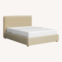 Birch Lane Beige Queen Size Upholstered Bed Frame