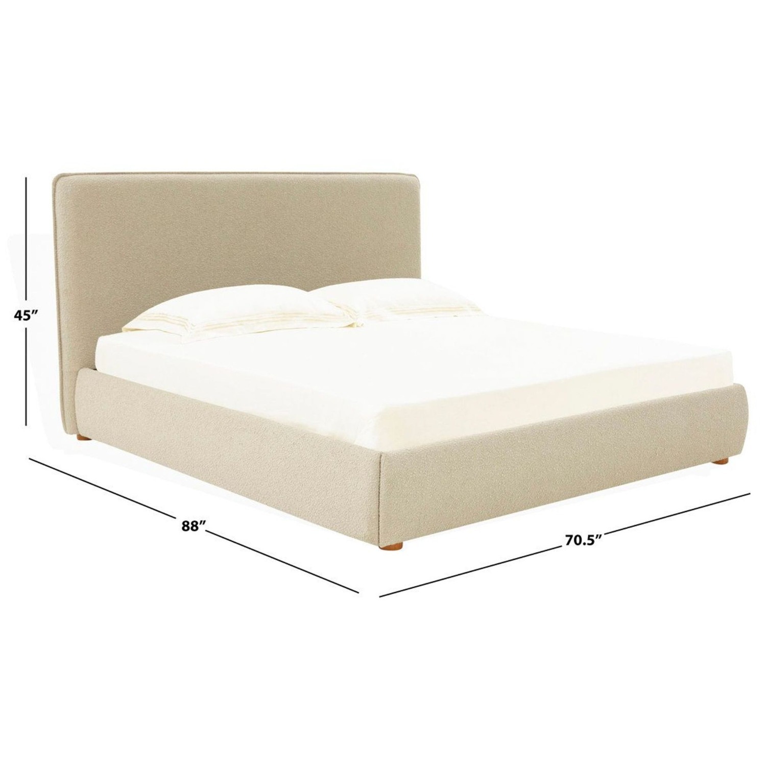 Birch Lane Beige Queen Size Upholstered Bed Frame - image-3