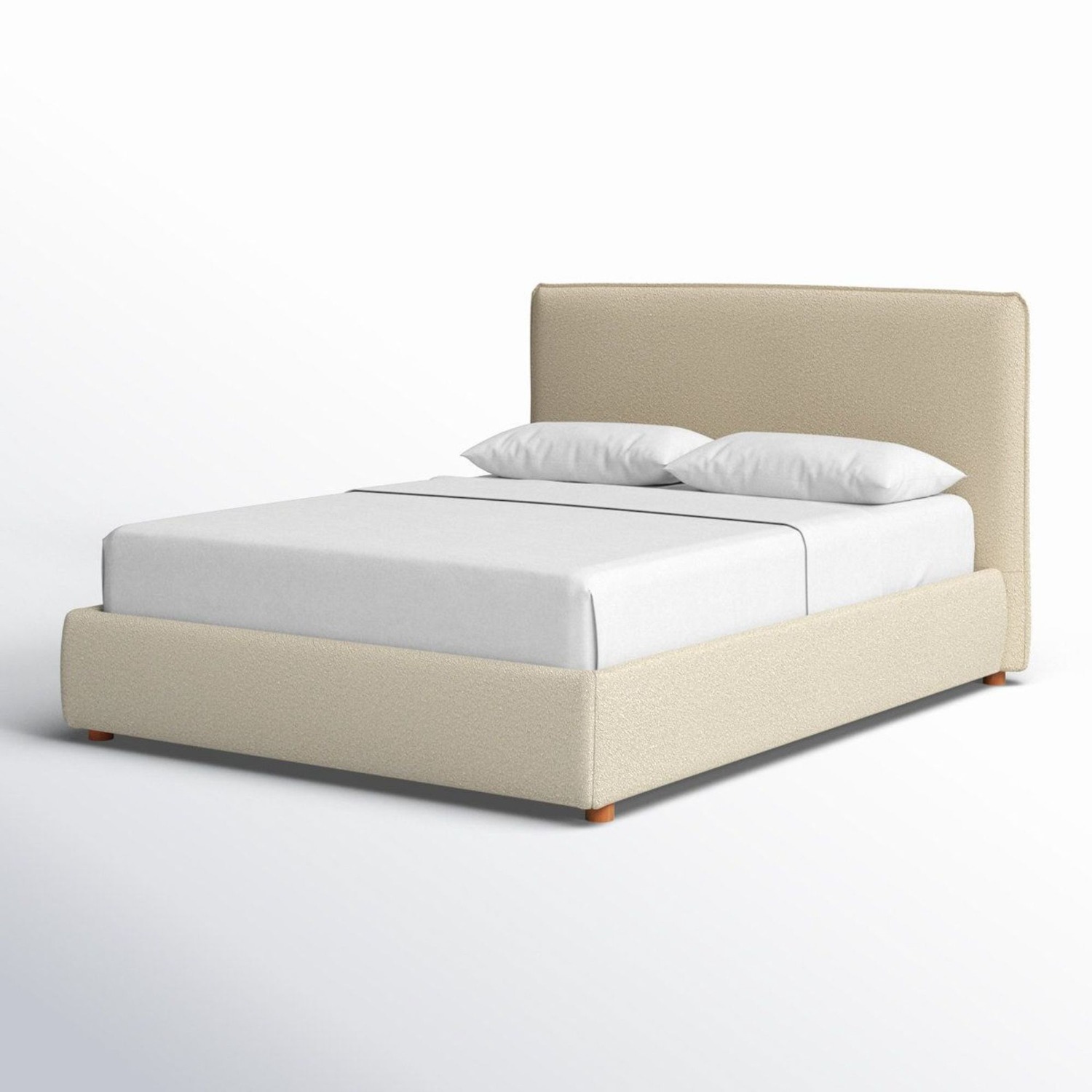 Birch Lane Beige Queen Size Upholstered Bed Frame - image-2