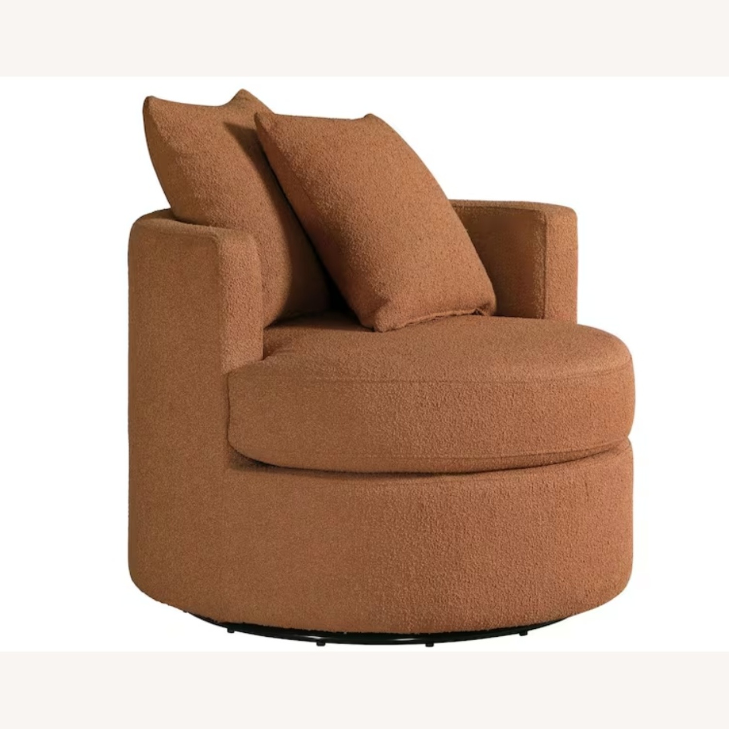 Debbie Burnt Orange Upholstered Swivel Chair - image-4