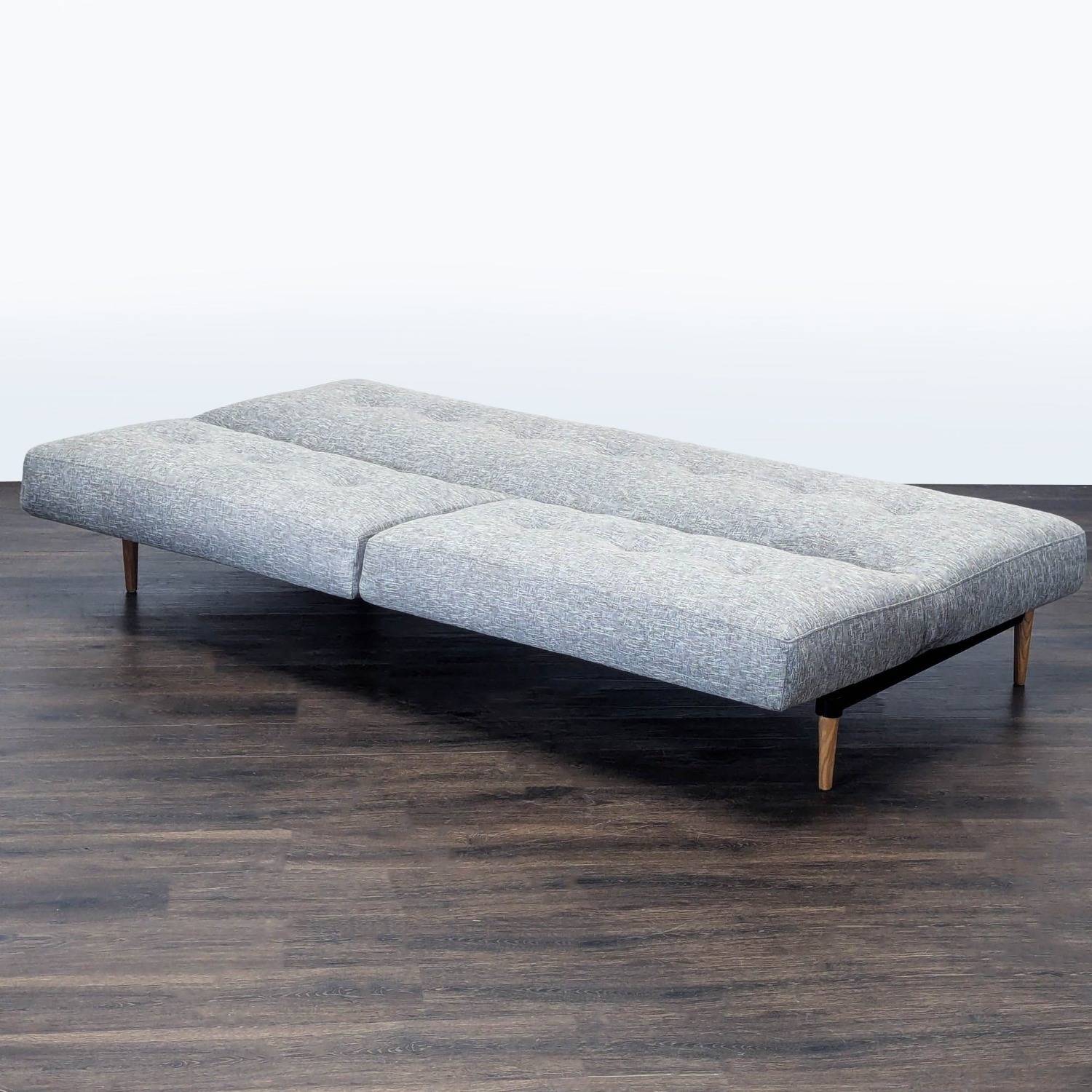 Modern Gray Sleeper Sofa with Wood Legs  - image-6