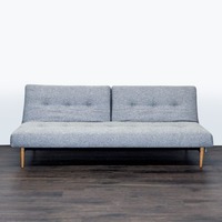 Modern Gray Sleeper Sofa with Wood Legs
