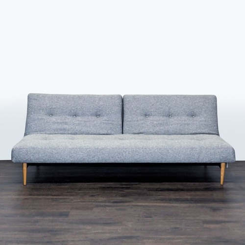 Used Modern Gray Sleeper Sofa with Wood Legs  for sale on AptDeco