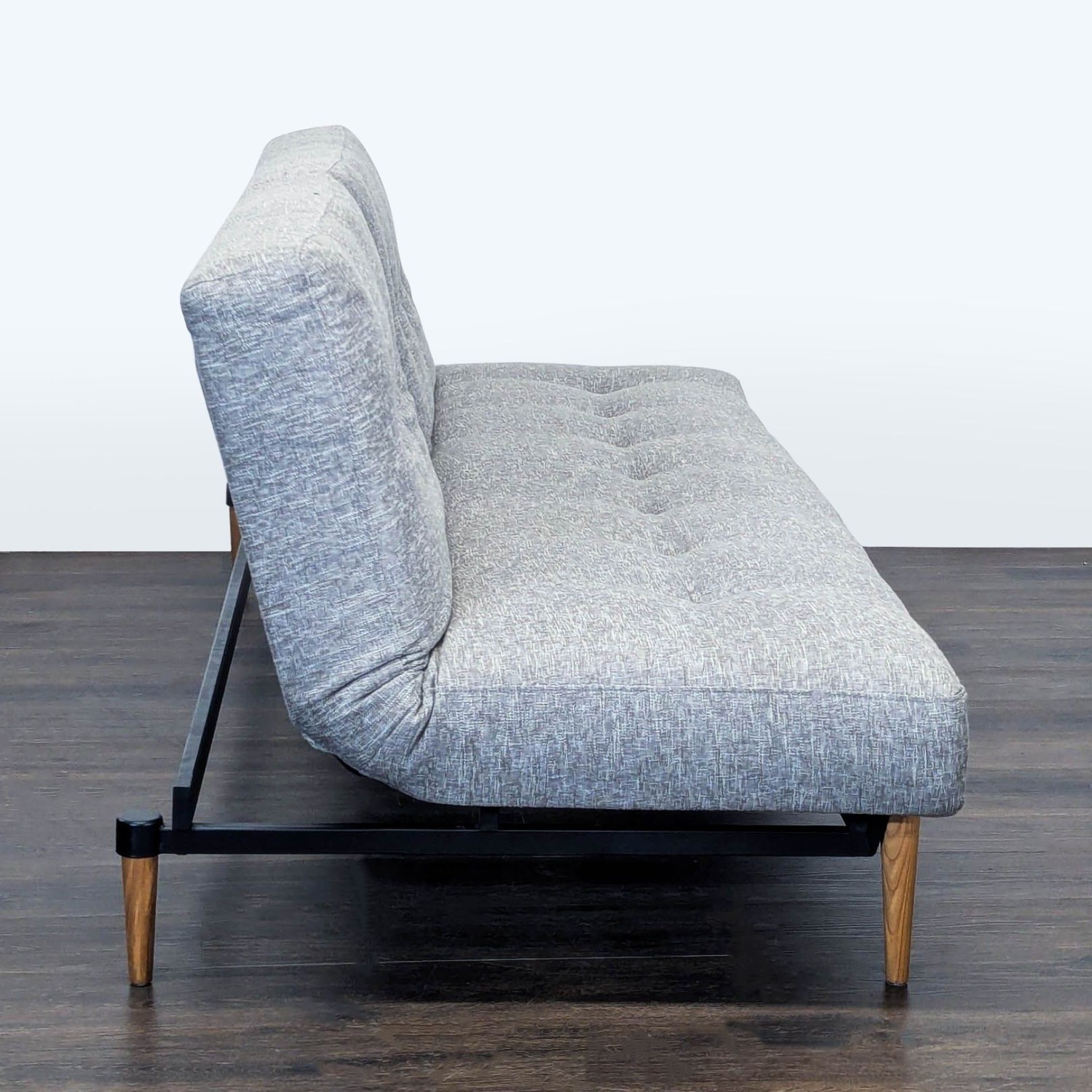 Modern Gray Sleeper Sofa with Wood Legs  - image-3
