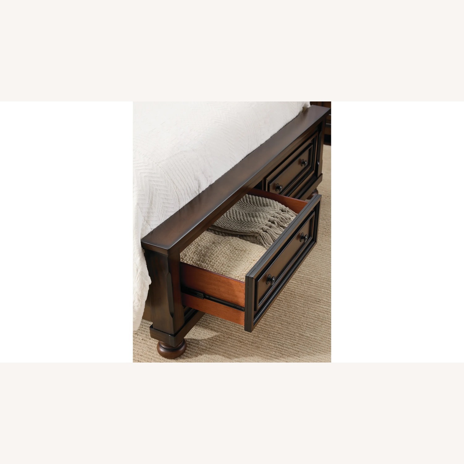 Raymour & Flanigan Brown Wood Queen Bed Frame - image-3