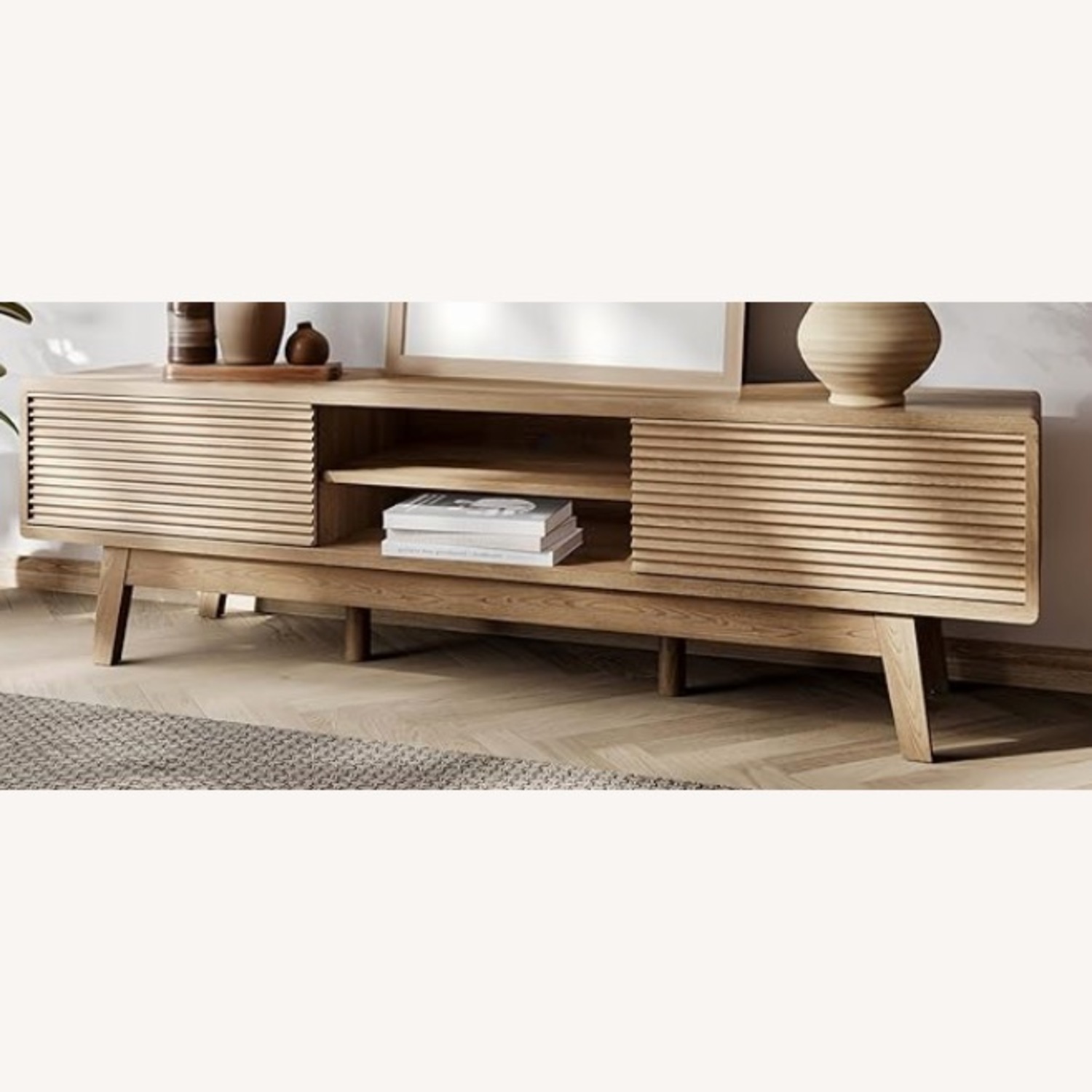 Natural Wood Media Storage - image-3