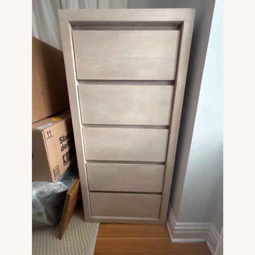 Used Pottery Barn Cayman 5-Drawer Tall Dresser (24") for sale on AptDeco