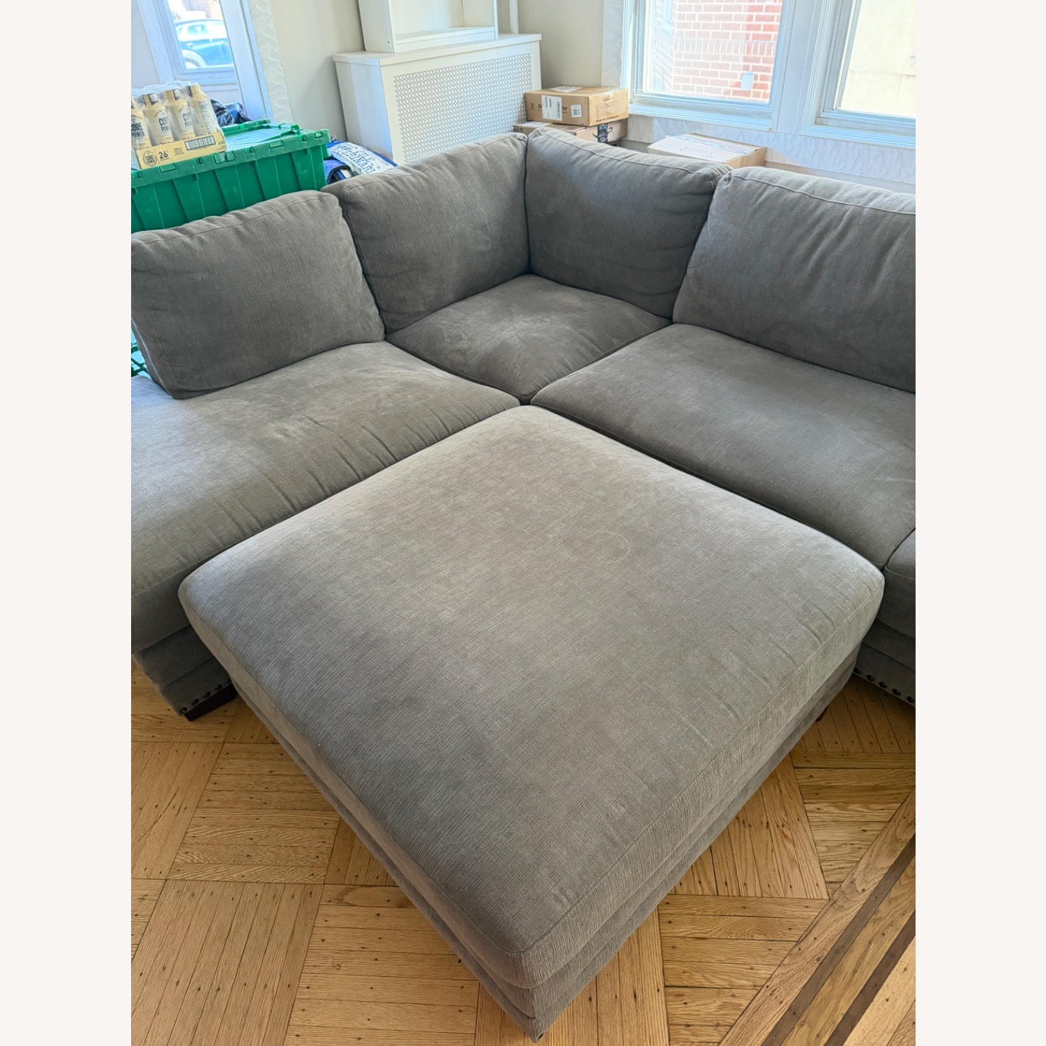 Light Gray Fabric 2 Piece Sectional - image-2