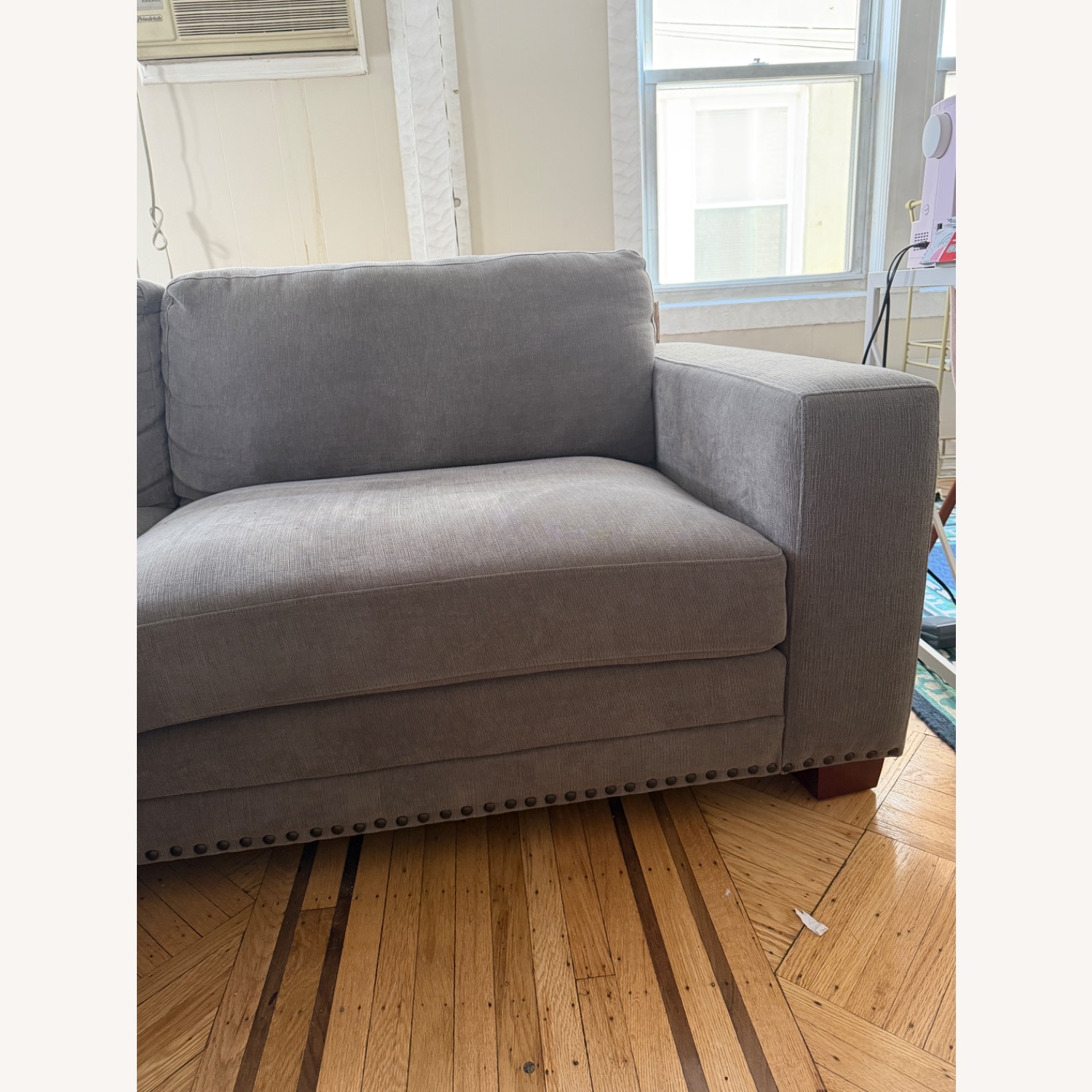 Light Gray Fabric 2 Piece Sectional - image-3