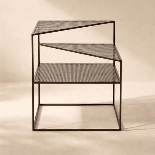 Used CB2 Josef Black Metal Side Table for sale on AptDeco