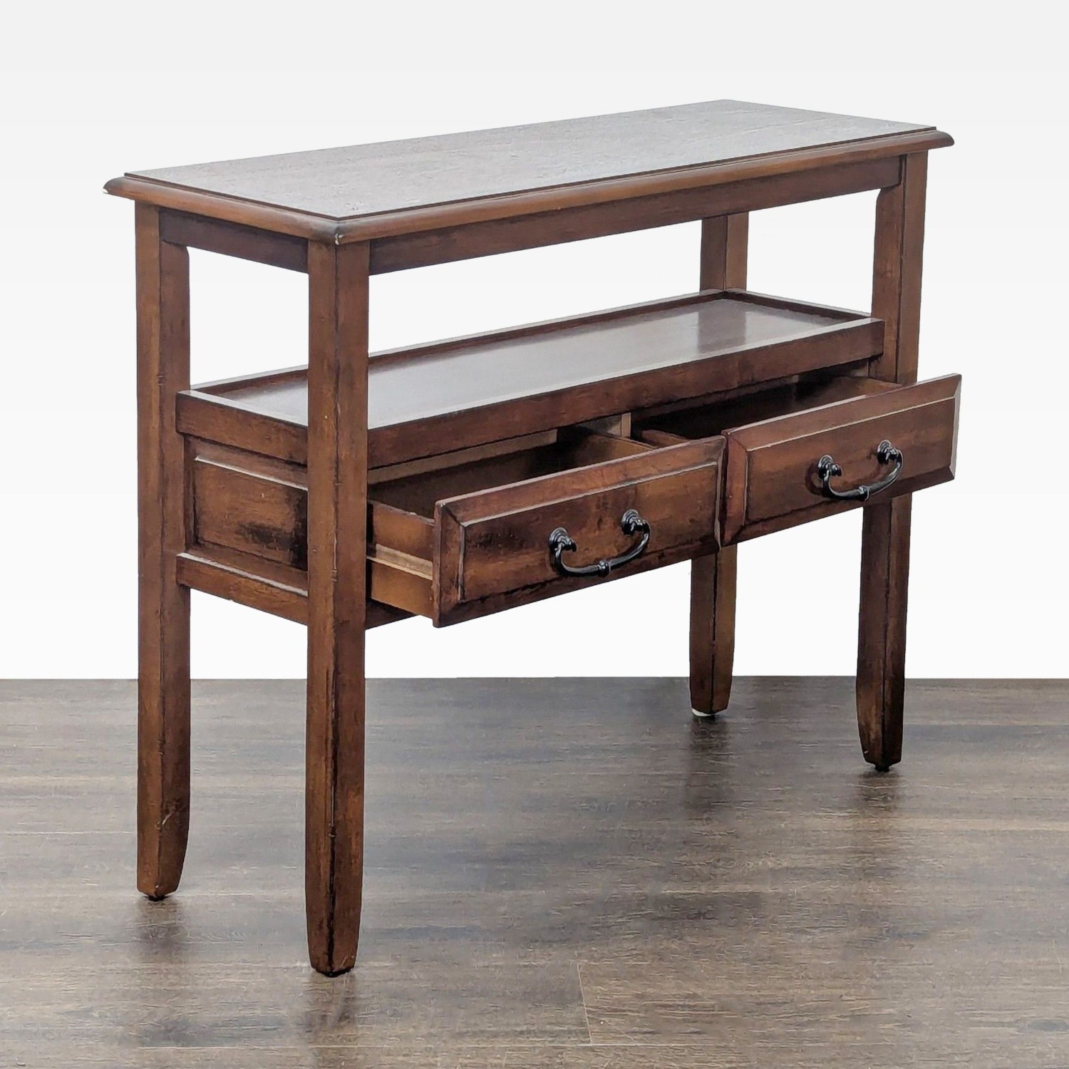 Pier 1 Imports Wooden Two Drawer Console Table  - image-3