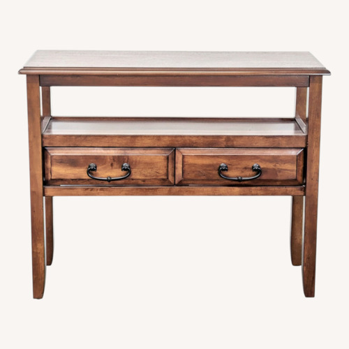 Used Pier 1 Imports Wooden Two Drawer Console Table for sale on AptDeco