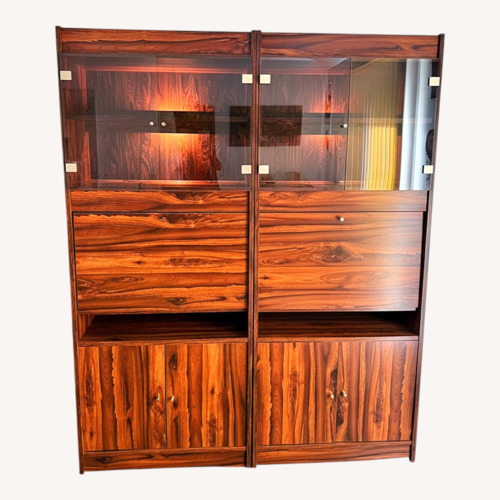 Used Dark Brown Wood Wall Unit for sale on AptDeco