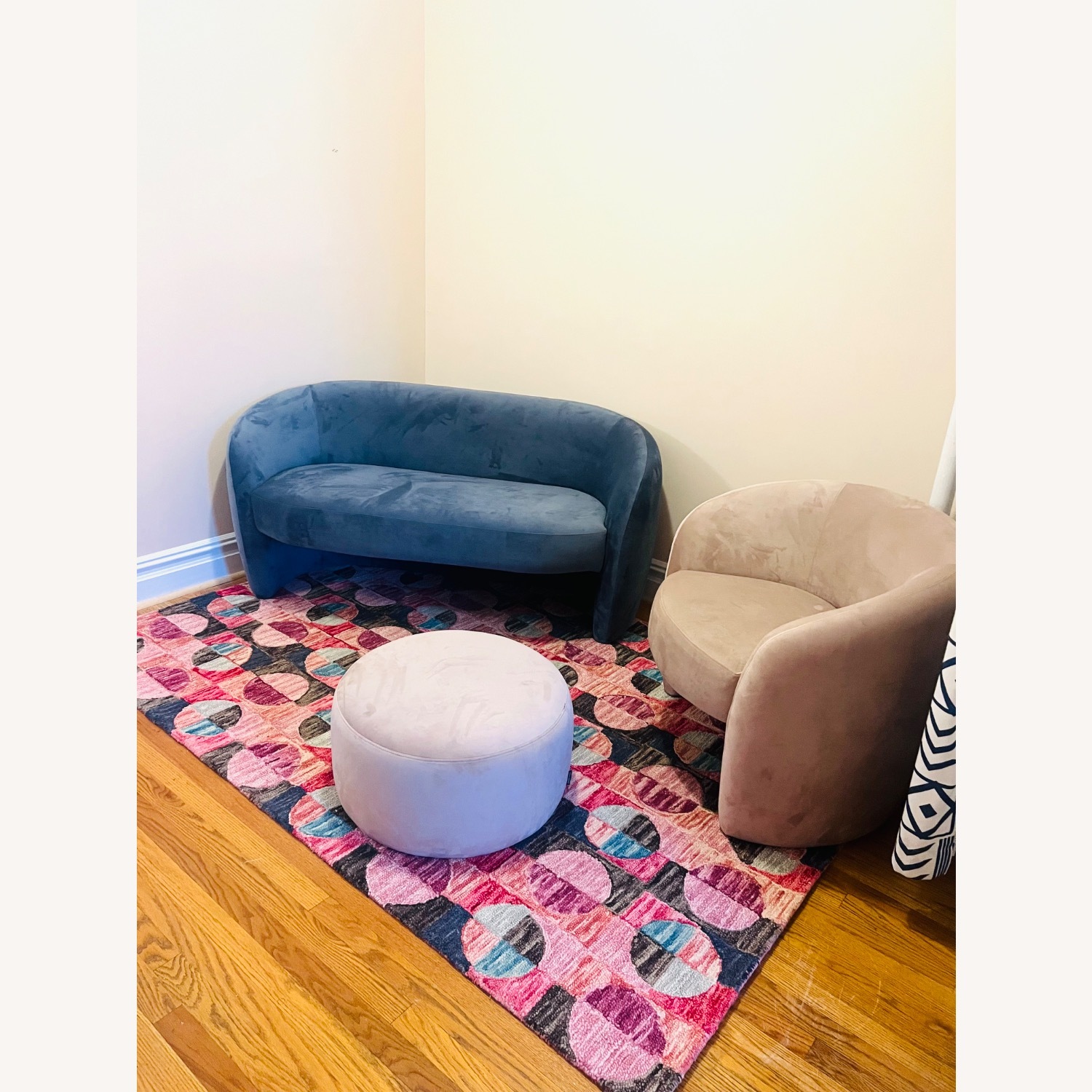 Joss & Main Kearney Blue Velvet Loveseat - image-3