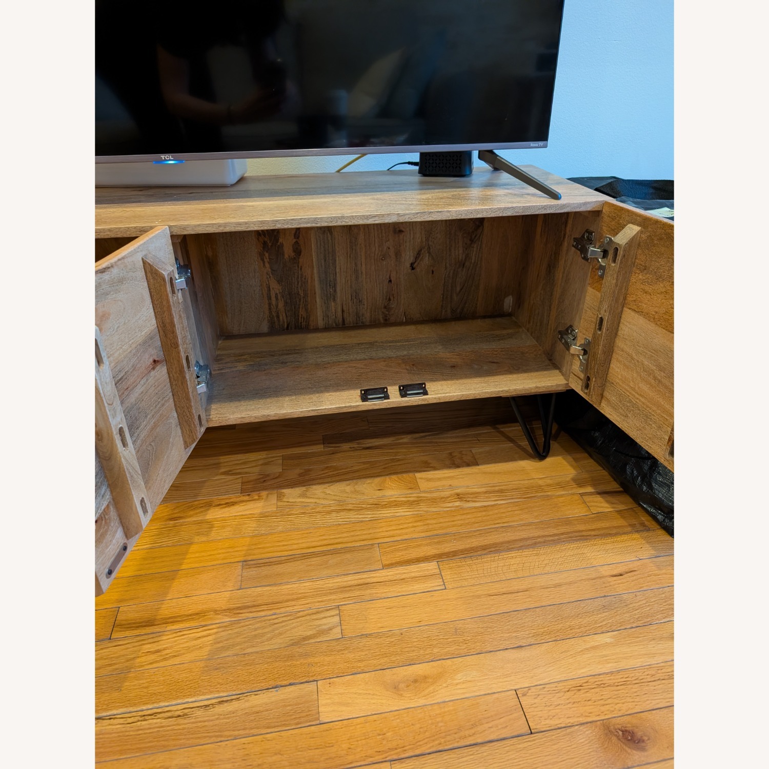 Wayfair Light Brown Wood Media Storage - image-2