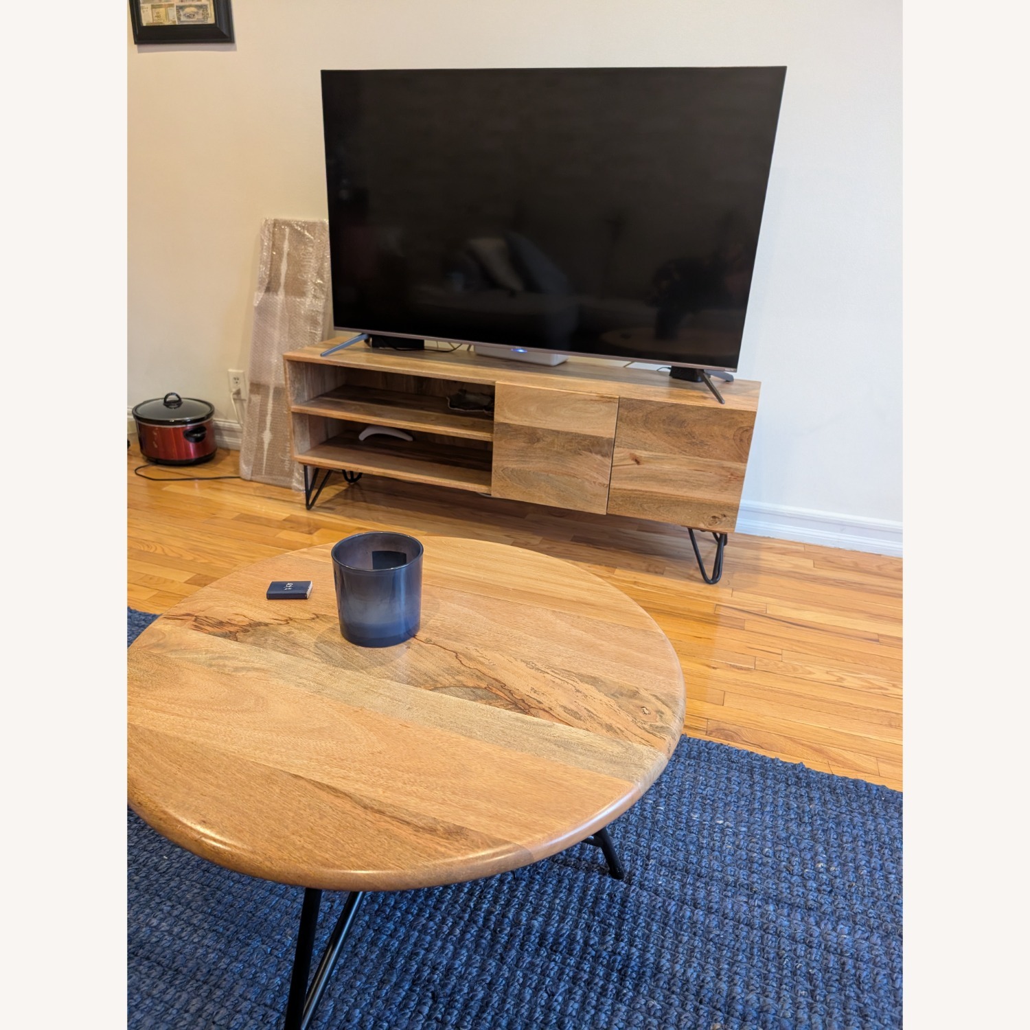 Wayfair Light Brown Wood Media Storage - image-3