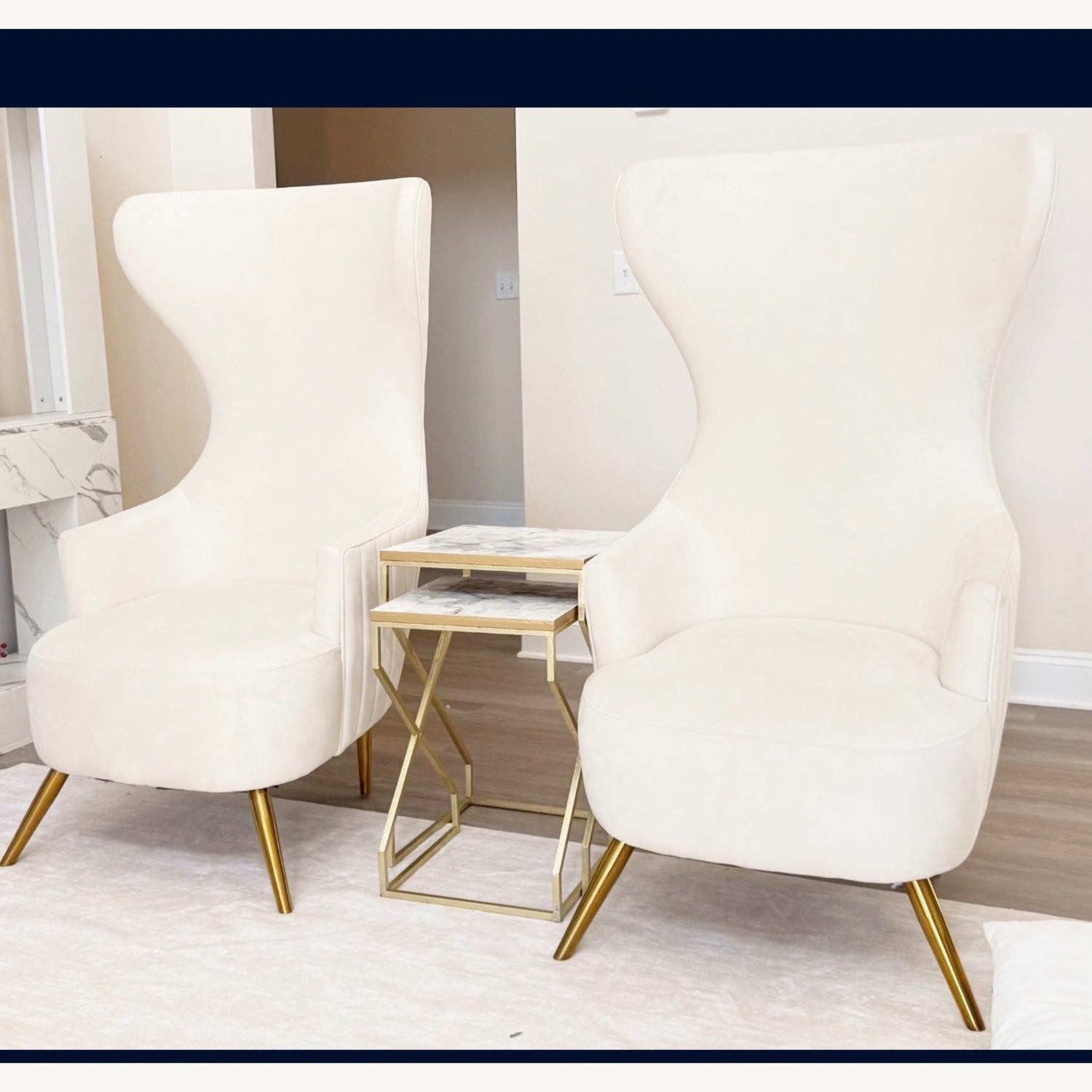 Flexform Natural Velvet Accent Chairs - image-3