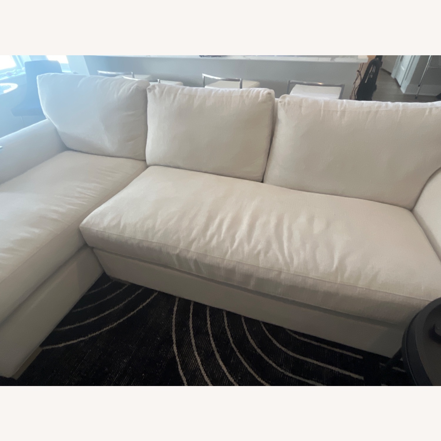 Crate & Barrel Axis White Fabric 2 Piece Sectional - image-3