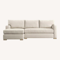 Crate & Barrel Axis White Fabric 2 Piece Sectional