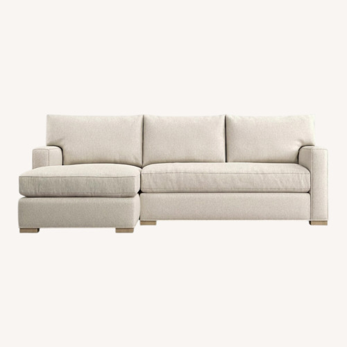 Used Crate & Barrel Axis White Fabric 2 Piece Sectional for sale on AptDeco