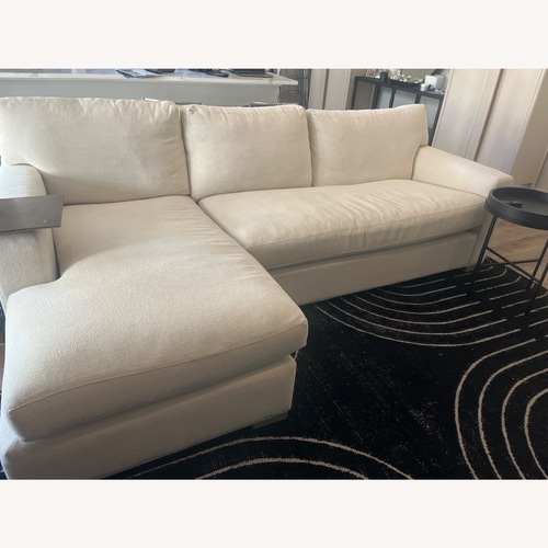 Used Crate & Barrel Axis White Fabric 2 Piece Sectional for sale on AptDeco