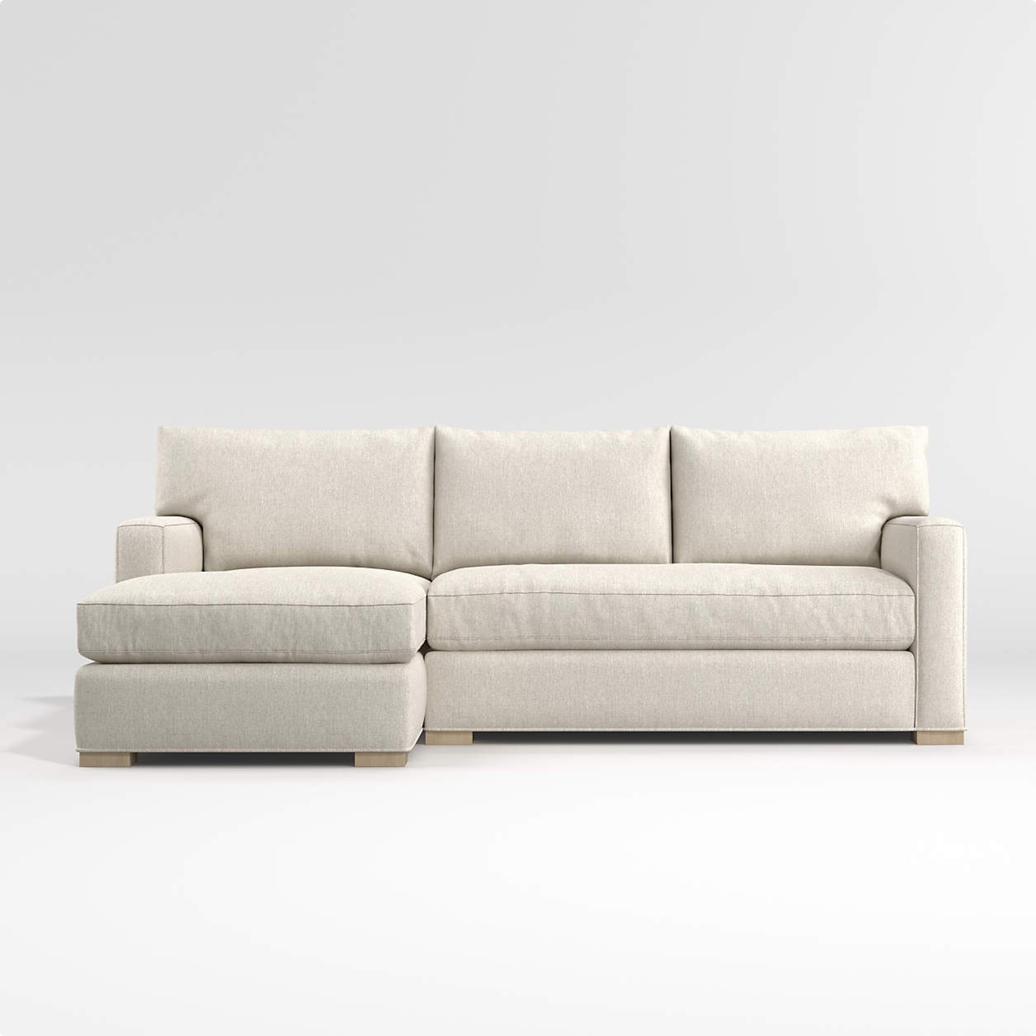 Crate & Barrel Axis White Fabric 2 Piece Sectional - image-4