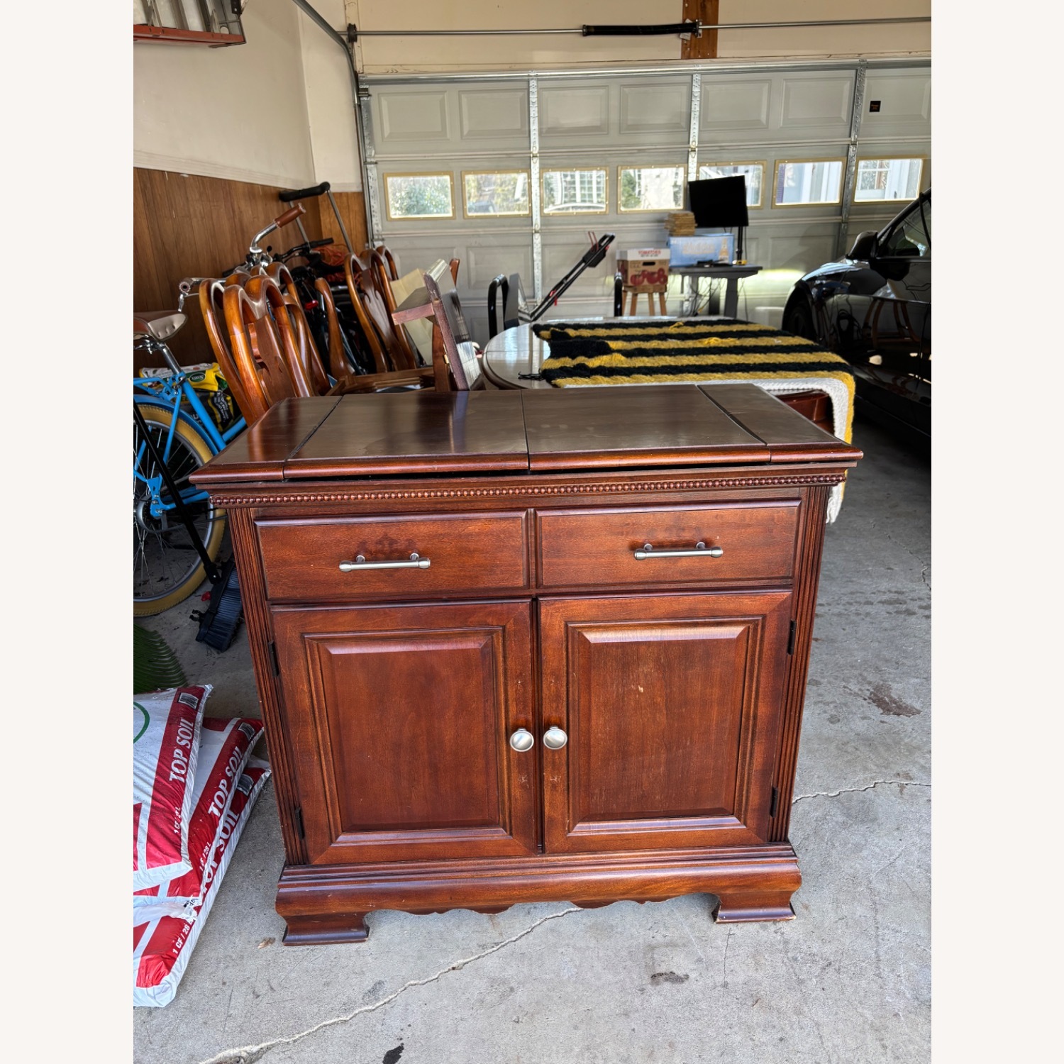 Dark Brown Wood Sideboard - image-1