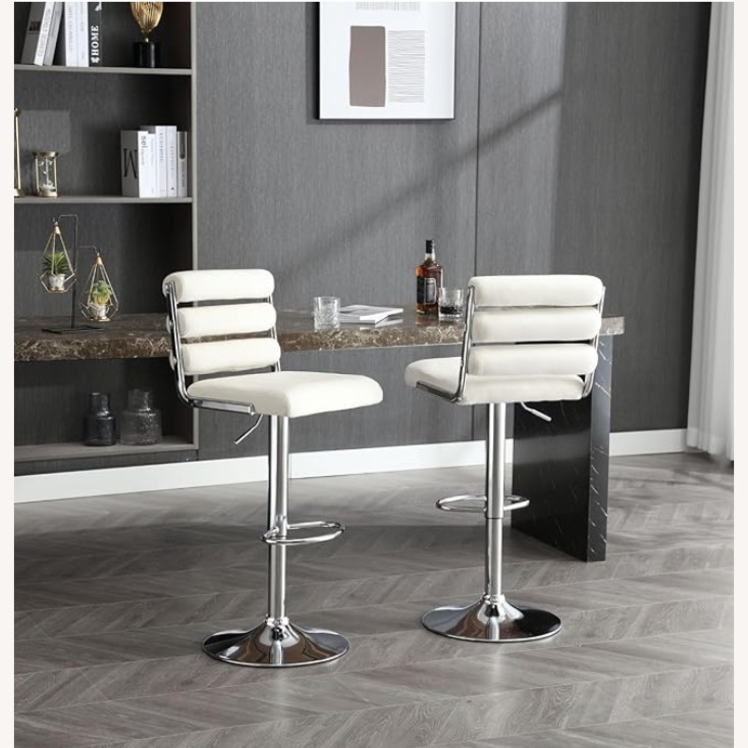 White Metal Stools - image-1