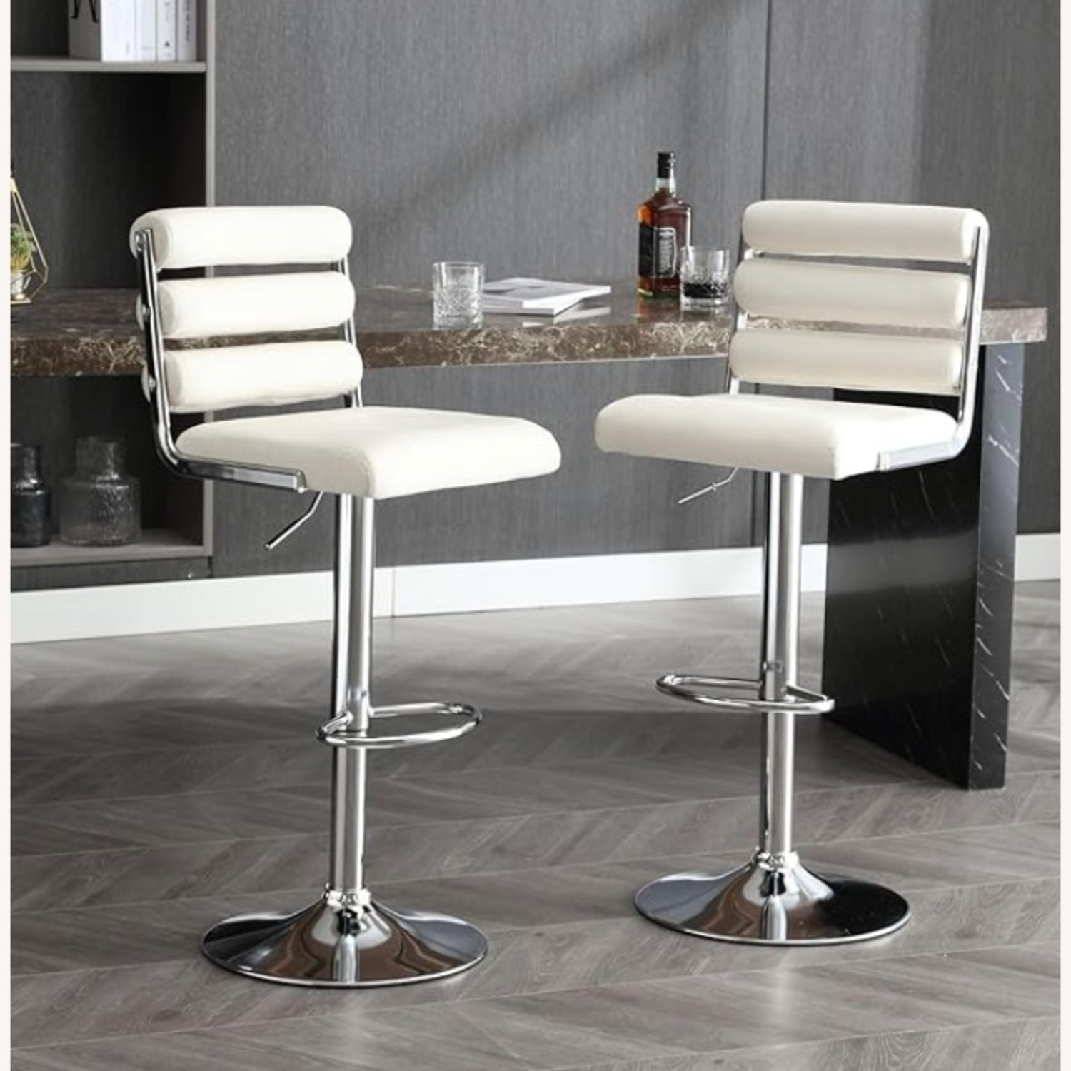White Metal Stools - image-2