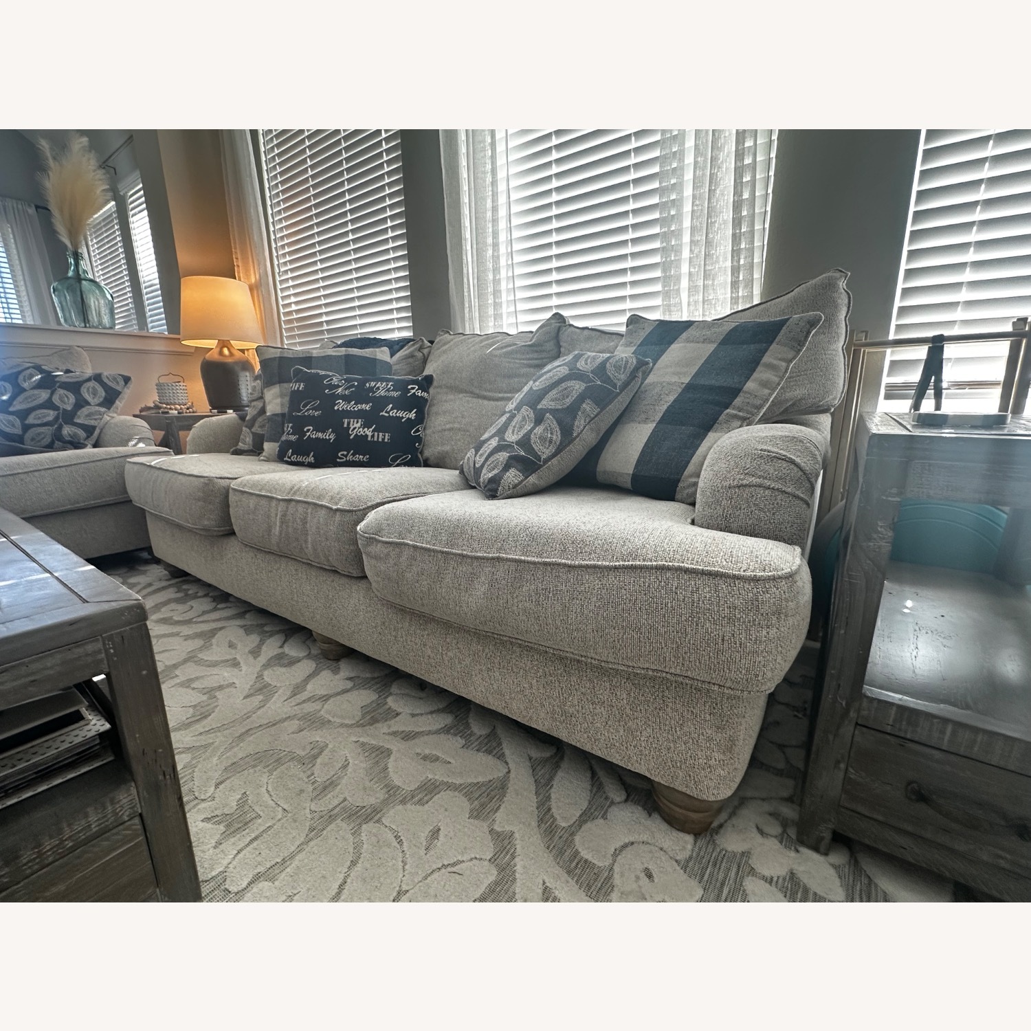 Rooms To Go Natural Fabric 3+ Seater Sofa - image-1