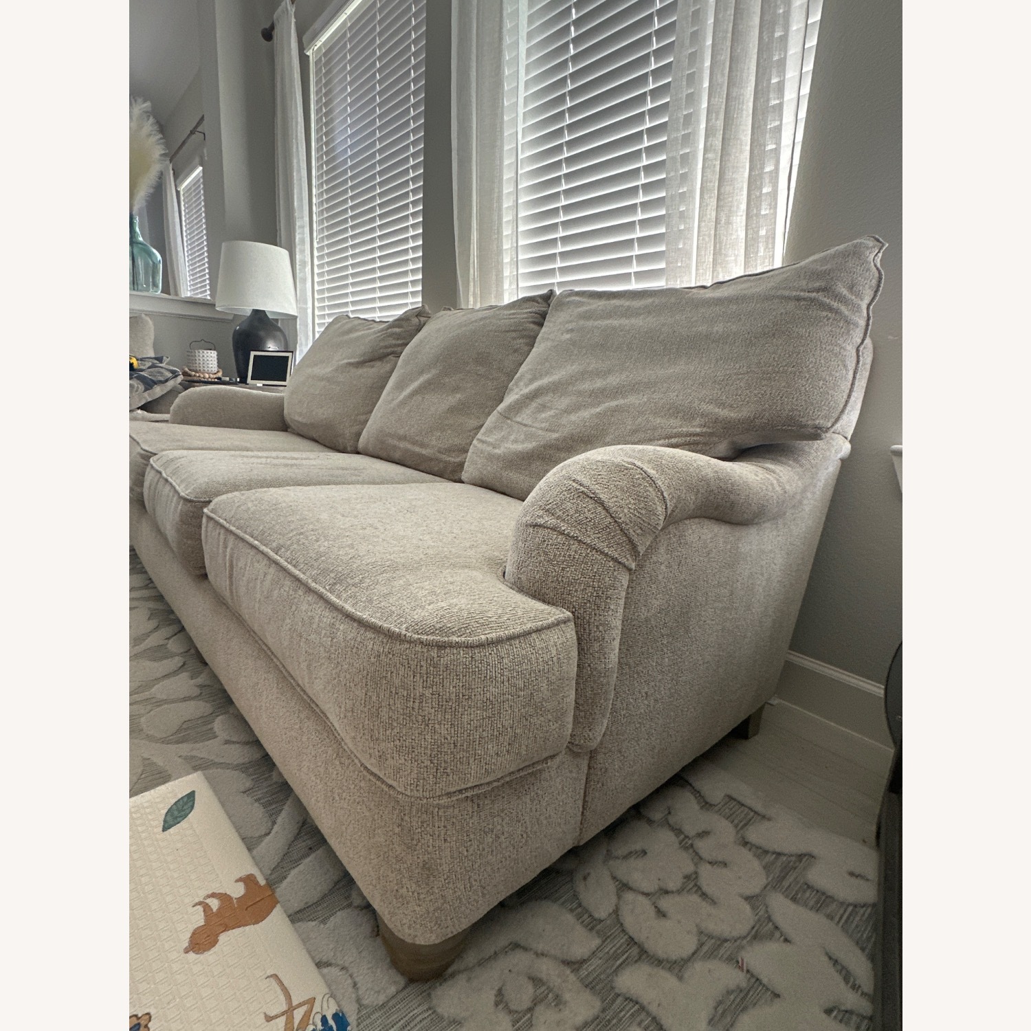 Rooms To Go Natural Fabric 3+ Seater Sofa - image-4