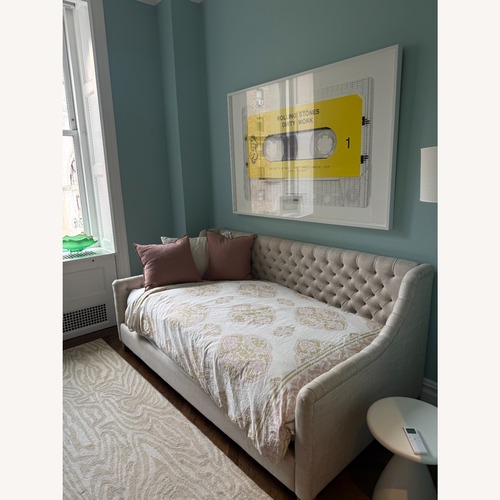 Used Restoration Hardware Devyn Tufted Belgian Linen Twin Daybed for sale on AptDeco
