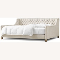 Restoration Hardware Devyn Tufted Belgian Linen Twin Daybed