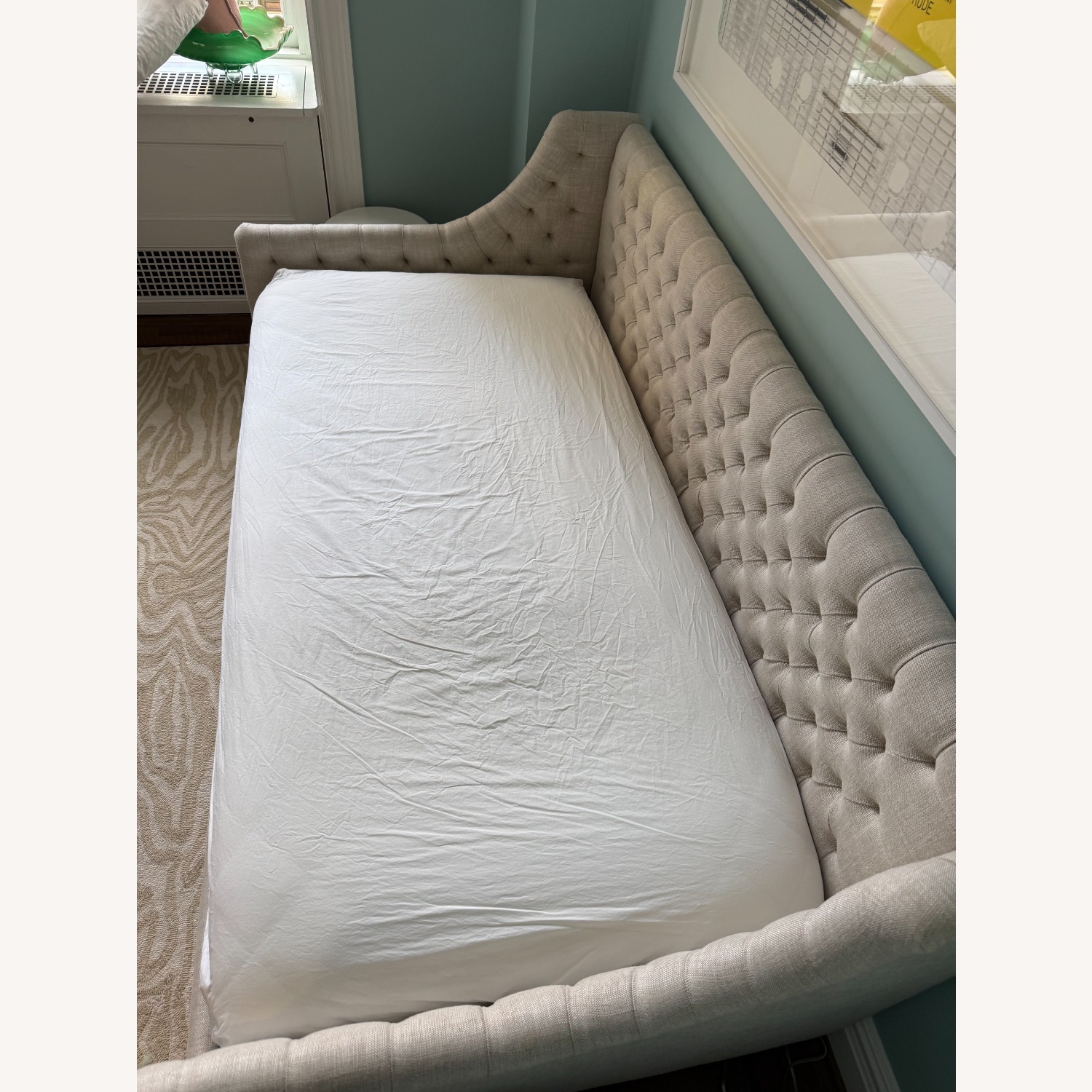 Restoration Hardware Devyn Tufted Belgian Linen Twin Daybed - image-3