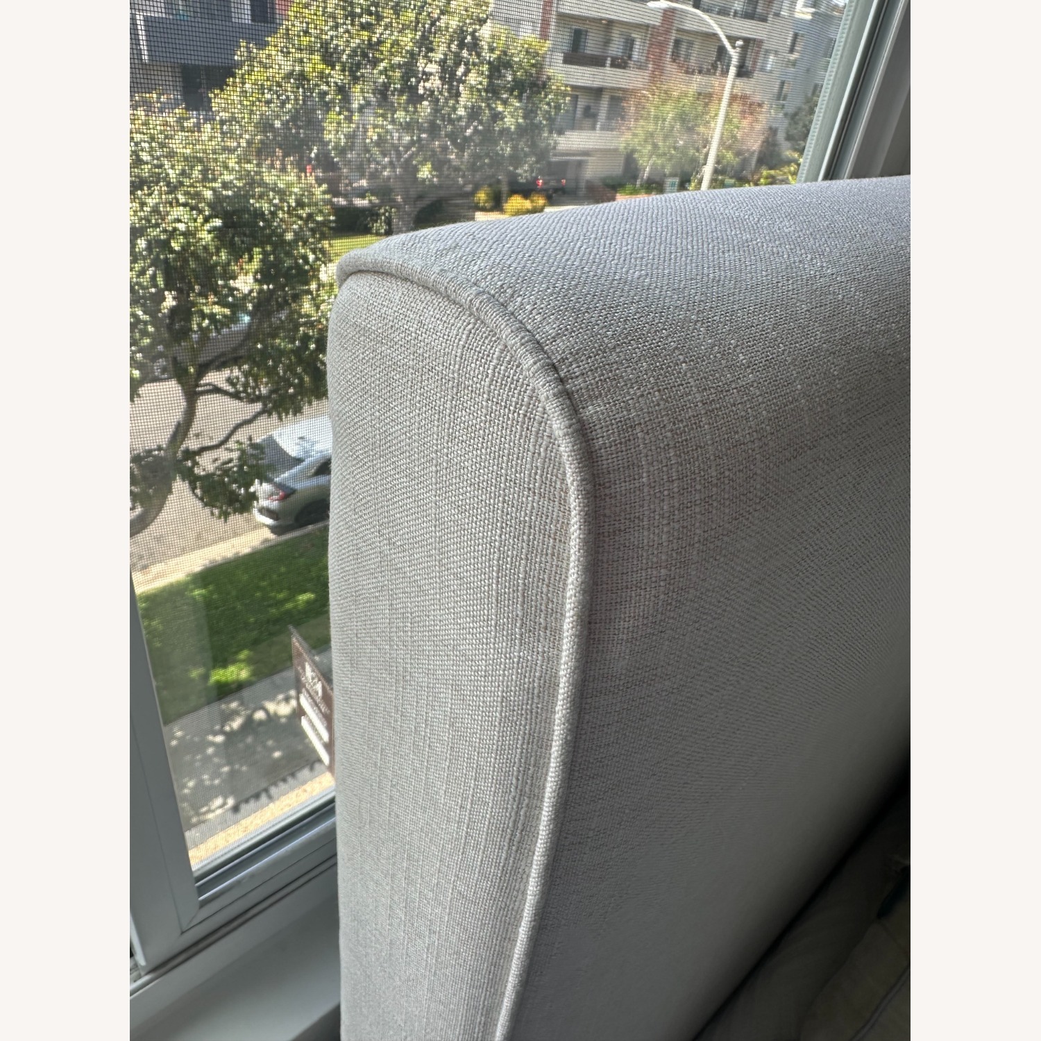 Living Spaces Upholstered Queen Bedframe - image-5